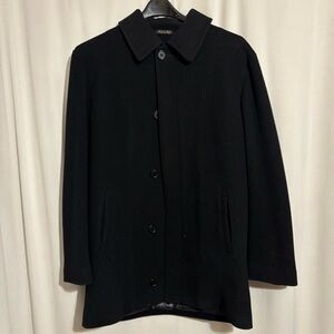 Battaglia black italian wool cashmere coat made in Italy size 40R